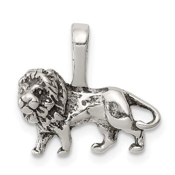 Sterling Silver Antiqued Lion Charm — supplier product photograph