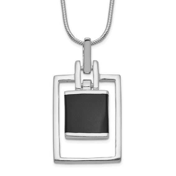 Square Onyx Pendant Necklace — supplier product photograph