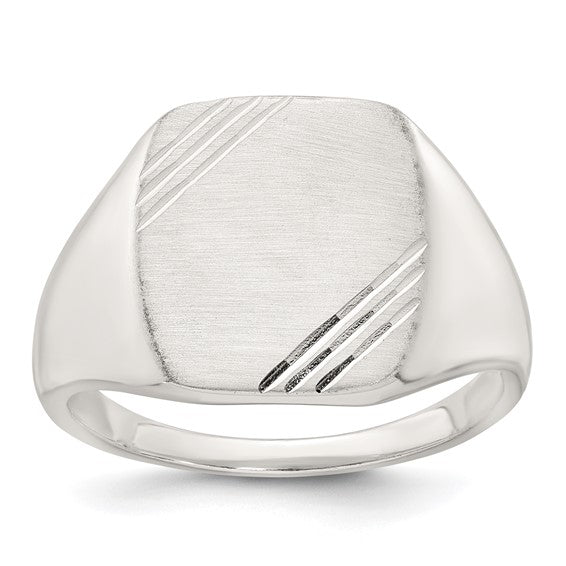 Sterling Silver Brushed Signet Ring — supplier product photograph