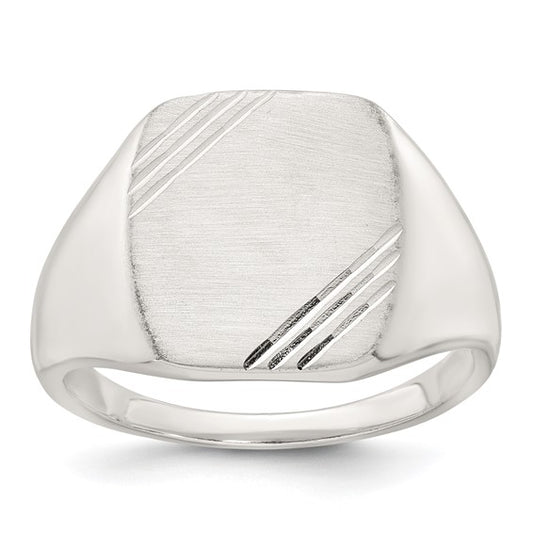 Sterling Silver Brushed Signet Ring — supplier product photograph